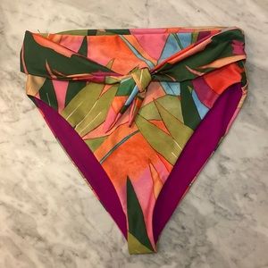 Mara Hoffman NWT Women's Pink Goldie High-waisted Bikini Bottoms Size Large